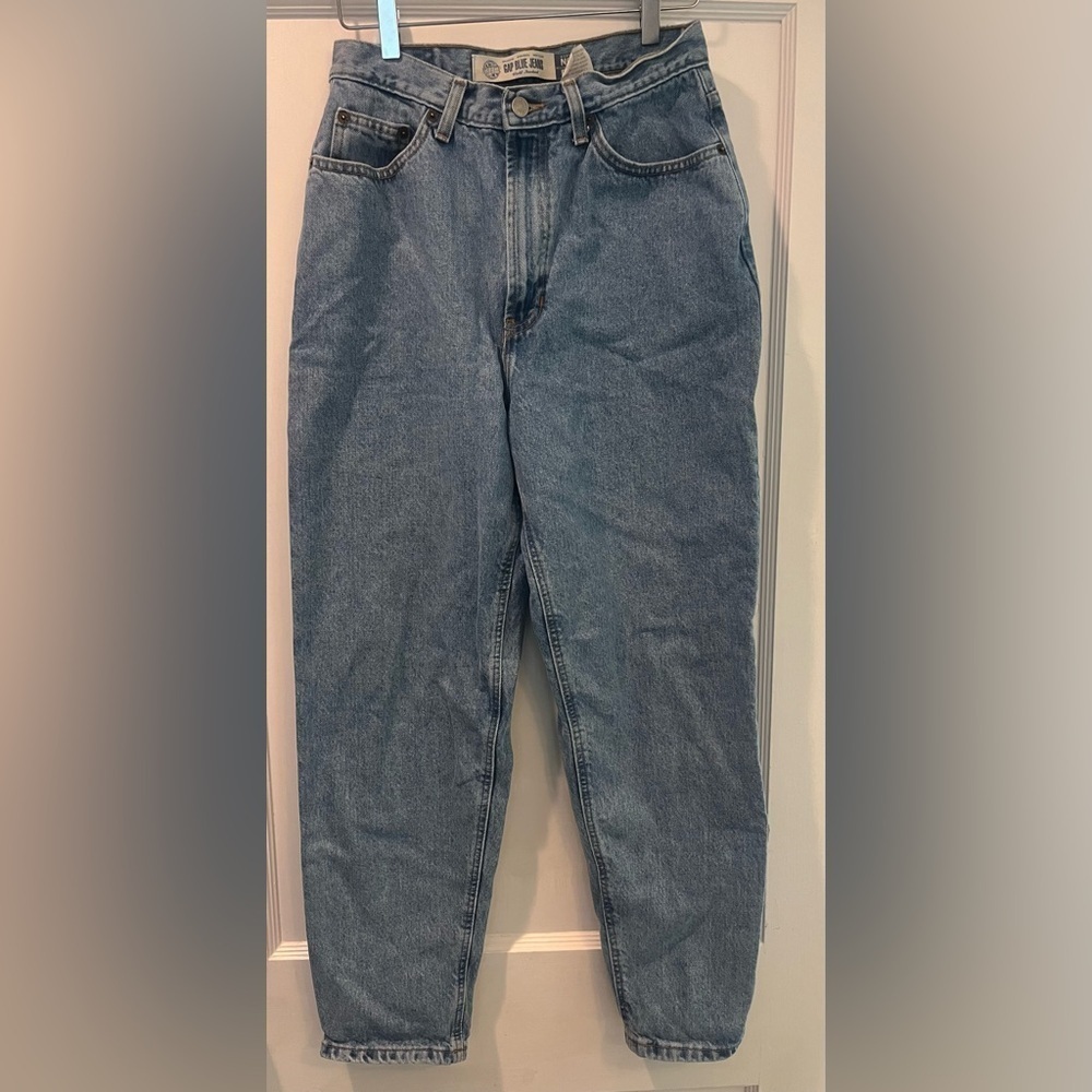 Vintage 90s Light Wash GAP Reverse Fit Ankle Jeans High Rise Tapered Leg Size 10